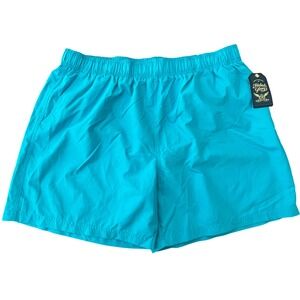 Faded Glory Mens Swim Shorts XL Blue Hawaiian Ocean 18" Outseam FM17101YA Trunks